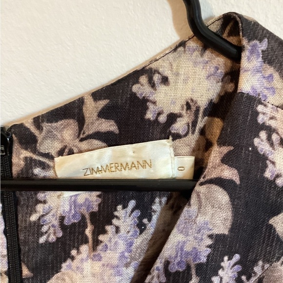 Zimmerman Linen stranded jumpsuit in black lavender Floral, size 0 - Picture 7 of 7